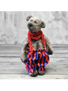 Vintage Künstlerbär m. Strickschal 34 cm