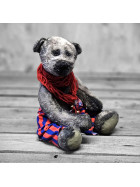 Vintage Künstlerbär m. Strickschal 34 cm