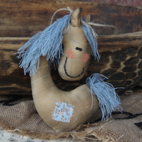 Design Baumschmuck Pferd blaues Haar 16 cm lang