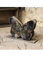 Vintage Serviettenhalter Schmetterling 16x4,5x11cm Strauß braun