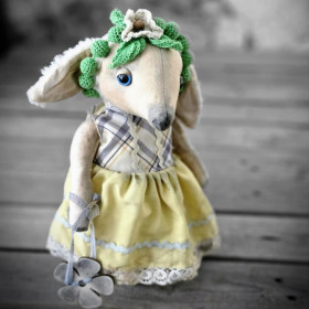 Vintage Künstlerschaf Mädchen 33 cm