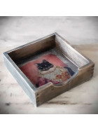 Vintage Holzschale 19x19x5,5cm