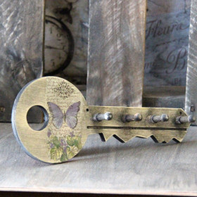 Vintage Hakenleiste Schlüssel 25x9,5x3,5 cm Modell 1