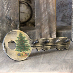 Vintage Hakenleiste Schlüssel 25x9,5x3,5 cm Modell 2