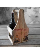 Vintage Flaschenständer für 4 Flaschen Holz Glasständer Flaschenhalter