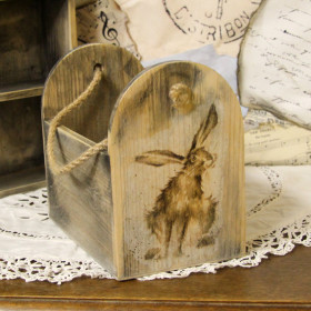 Vintage Holz-Körbchen 19,5x12x17,5 cm