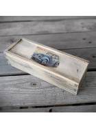 Vintage Holz Federkästchen mit Schiebedeckel 8x5,5x23cm