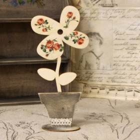 Vintage Blumen-Standdeko, 27cm D4
