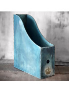 Vintage Holz-Stehordner Blau