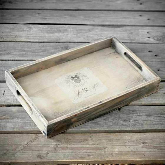 Vintage Holztablett 38,5x24,5 cm