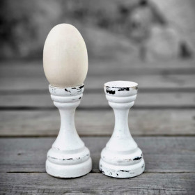 2x Vintage Holz-Eierhalter