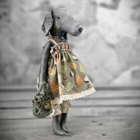 Vintage Künstler-Schwein, Antik, 32 cm