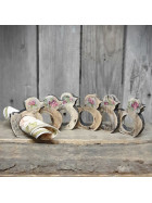 6 x Vintage Entchen Serviettenhalter 6,5x7,5x1 cm